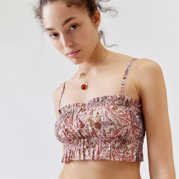 NWT UO Out From Under Jasmine Cropped Purple Ruffle Cami - Picture 2 of 9